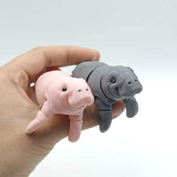 Charming 3D Printed Manatee Statue with Expressive Eyes - Image 6