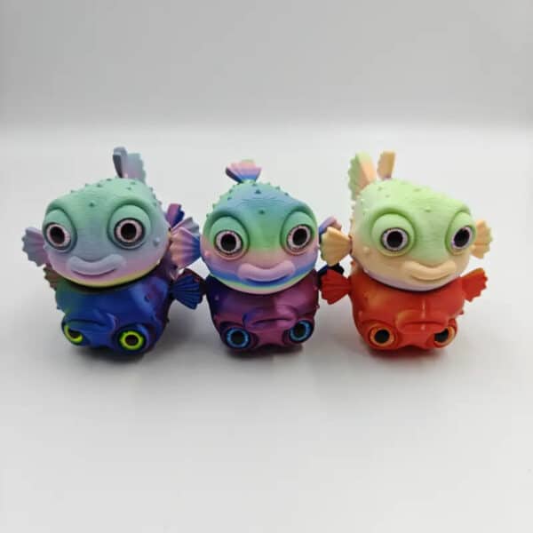 3D Printed Customized Articulated Cute Puffer Fish Toy - Image 4