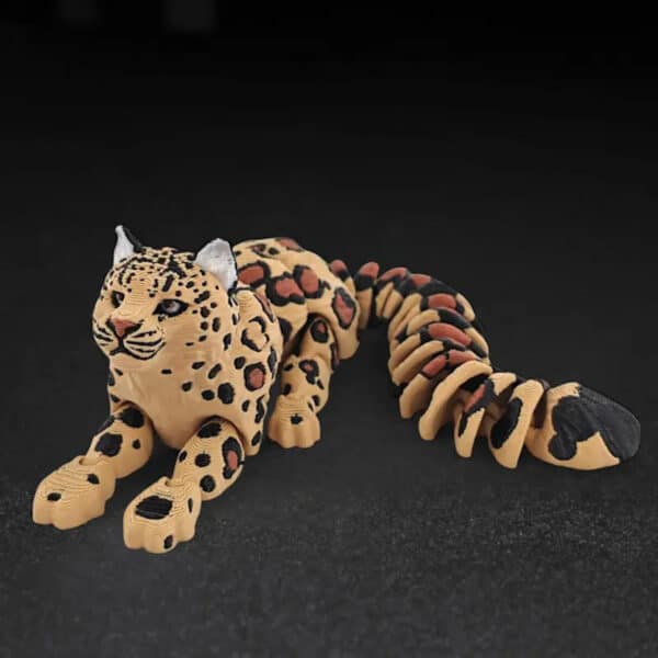 Vibrant 3D Printed Snow Leopard Statue Toy for Children's - Image 2