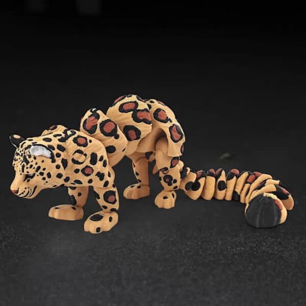 Vibrant 3D Printed Snow Leopard Statue Toy for Children's - Image 3