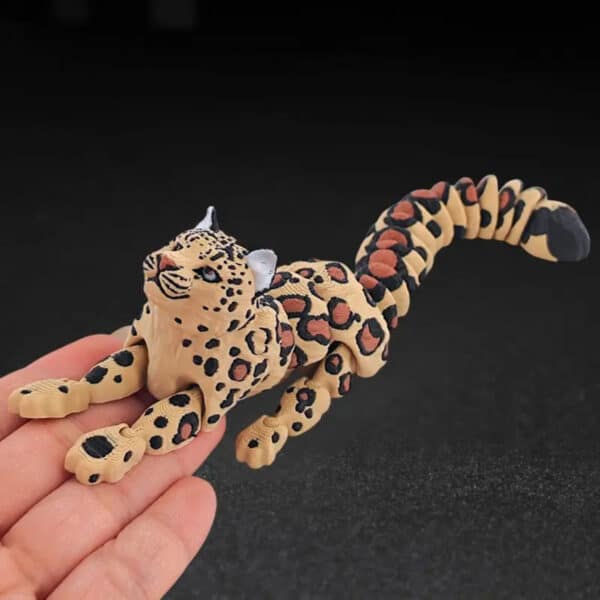 Vibrant 3D Printed Snow Leopard Statue Toy for Children's - Image 4