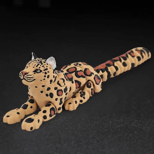 Vibrant 3D Printed Snow Leopard Statue Toy for Children's - Image 5