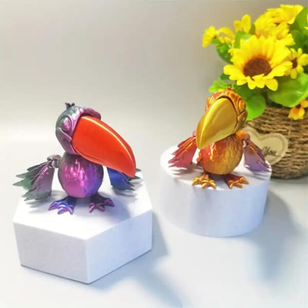 3D Printed Toucan Toy with Movable Joints for Children's - Image 2