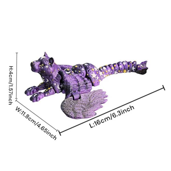 Articulated Vibrant 3D Printed Cosmic Dragon Statue Toy - Image 4