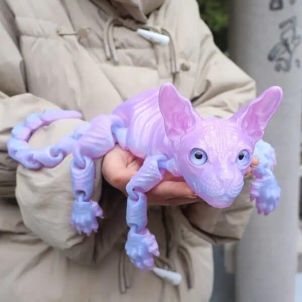 Articulated 3D Printed Cat Statue Toy for Children's - Image 3