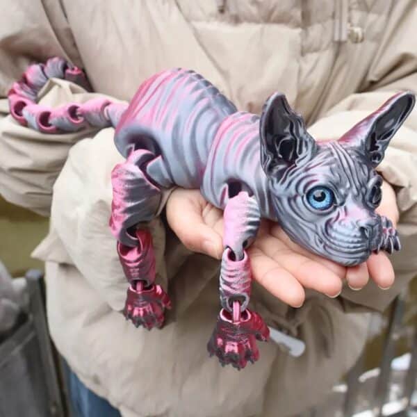 Articulated 3D Printed Cat Statue Toy for Children's - Image 7
