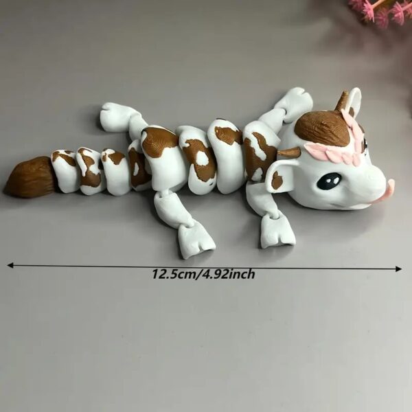 3D Printed Customized Cow with Movable Joints For Kids - Image 3
