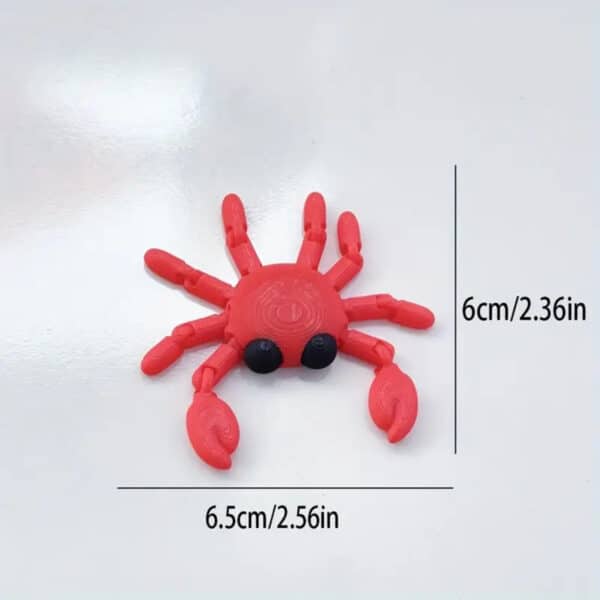 Movable 3D Printed Cute Crab Toy with Articulated Limbs - Image 2