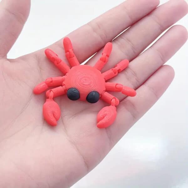 Movable 3D Printed Cute Crab Toy with Articulated Limbs - Image 4