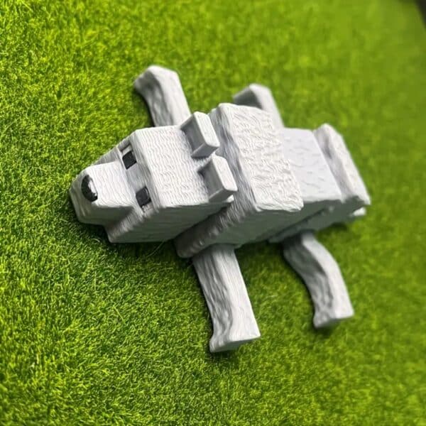 3D Printed Articulated Cube Wolf Statue Toy for Children's - Image 3