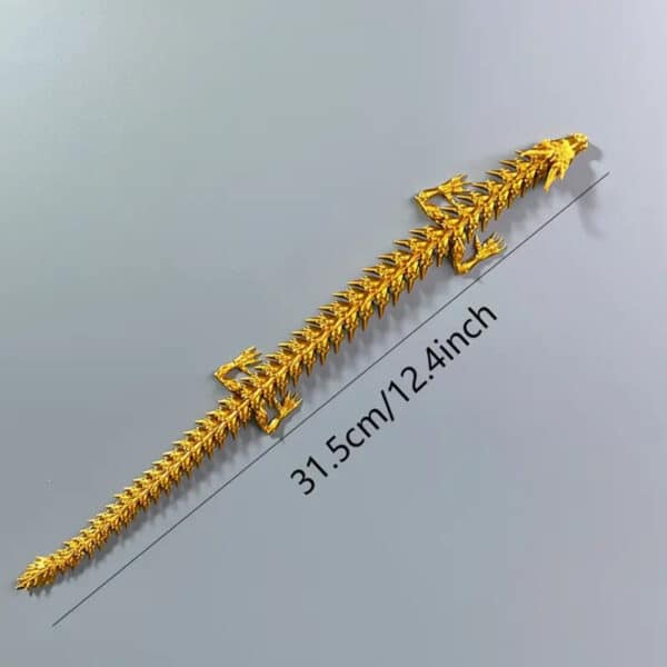 Customized Articulated 3D Printed Golden Dragon Toy for Kids - Image 3