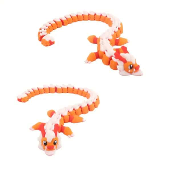 3D Printed Customized Articulated Mustache Dragon Toy - Image 3