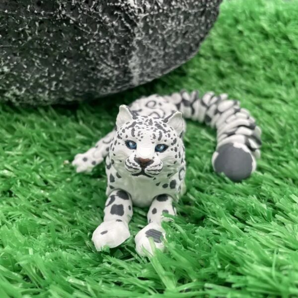 Customizable 3D Printed Snow Leopard with Articulated Joints - Image 2