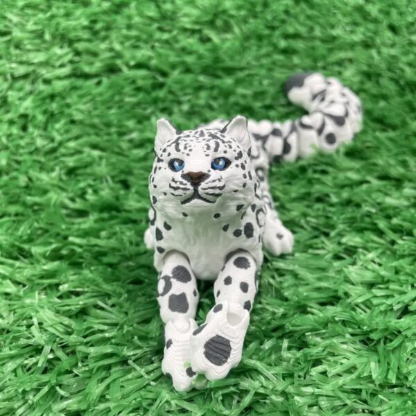 Customizable 3D Printed Snow Leopard with Articulated Joints - Image 3