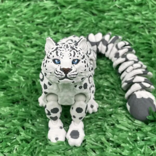 Customizable 3D Printed Snow Leopard with Articulated Joints - Image 4
