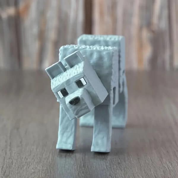 Articulated 3D Printed Cube Wolf Statue Toy for Children's - Image 4
