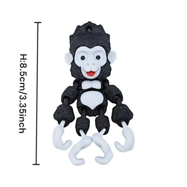 3D Printed Black White Chimpanzee Animal Statue Toy for Kids - Image 2