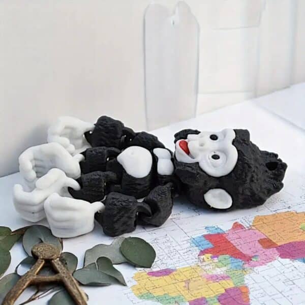 3D Printed Black White Chimpanzee Animal Statue Toy for Kids - Image 5