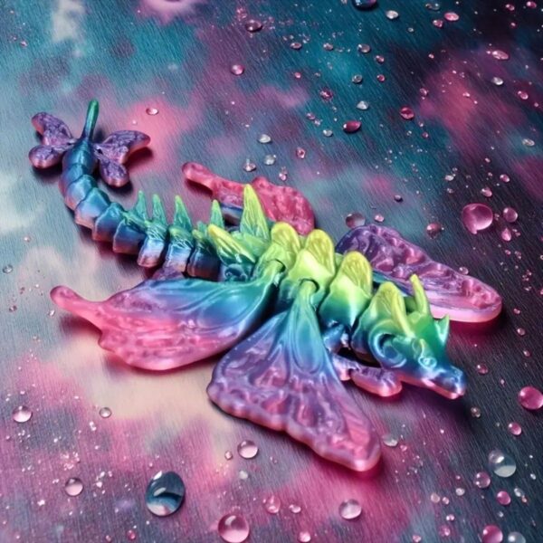 3D Printed Custom Butterfly Dragon with Movable Joints - Image 3