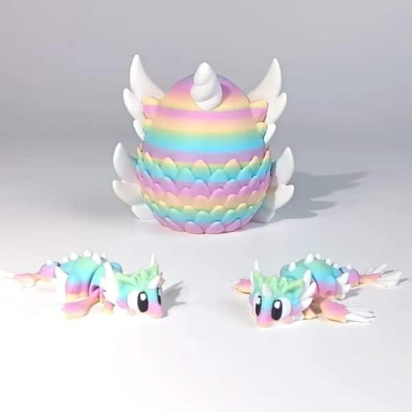 3D Printed Celestial Dragon Egg Statue Set Toy for Kids - Image 2