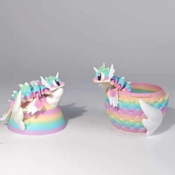 3D Printed Celestial Dragon Egg Statue Set Toy for Kids - Image 3