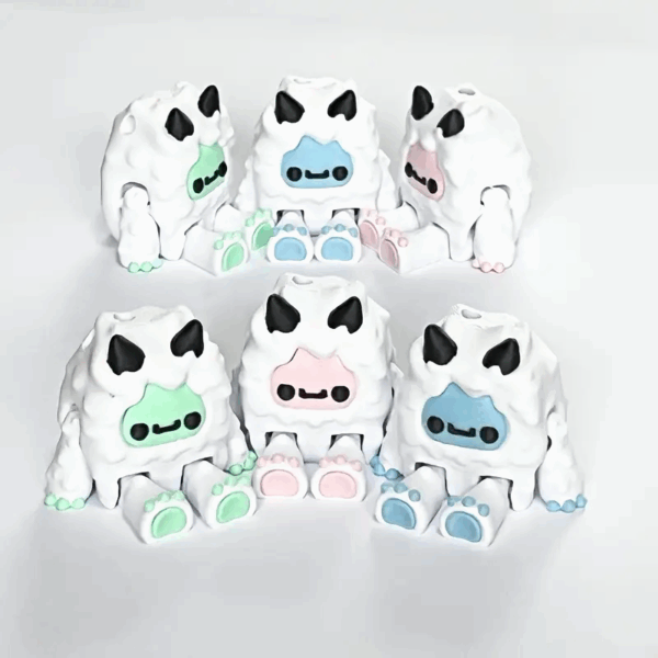 3D Printed Movable Joint Christmas Yeti Statues Toy for Kids - Image 2