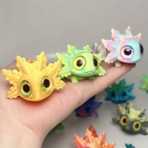 3D Printed Personalized Salamander Toy with Large Eyes - Image 3