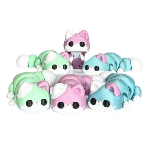 3D Printed Cute Cat Toy with Movable Joints for Children - Image 2