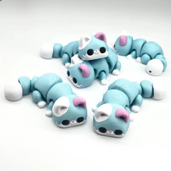 3D Printed Cute Cat Toy with Movable Joints for Children - Image 4