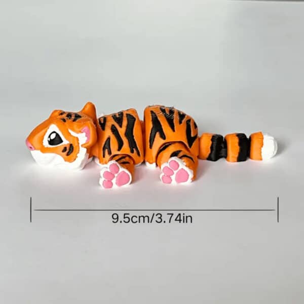 3D Printed Movable Joint Customizable Tiger Toy for Kids - Image 3