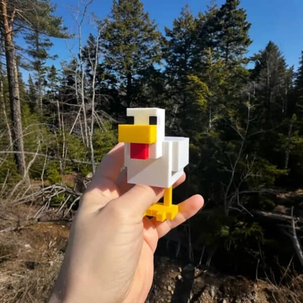Colorful 3D Printed Pixel Art Chick Toy for Children's - Image 2