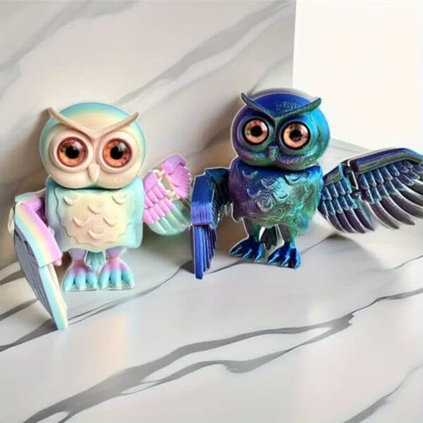 Whimsical 3D Printed Articulated Owl Toy for Children's - Image 3