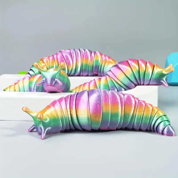 Articulated 3D Printed Rainbow Caterpillar Toy for Children's - Image 3
