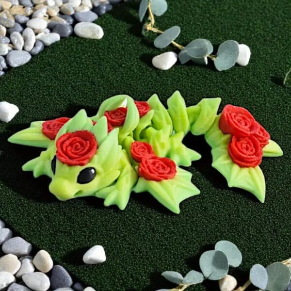 Customized Vibrant 3D Printed Rose Dragon Toy for Children's - Image 2