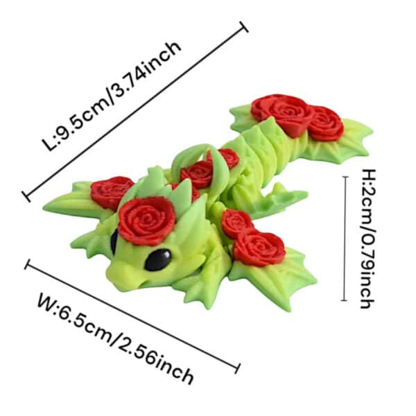 Customized Vibrant 3D Printed Rose Dragon Toy for Children's - Image 3