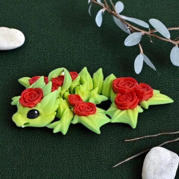 Customized Vibrant 3D Printed Rose Dragon Toy for Children's - Image 5