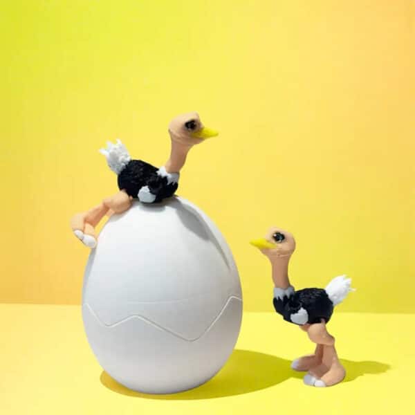 Customizable 3D Printed Adorable Ostrich with Egg Toy - Image 3