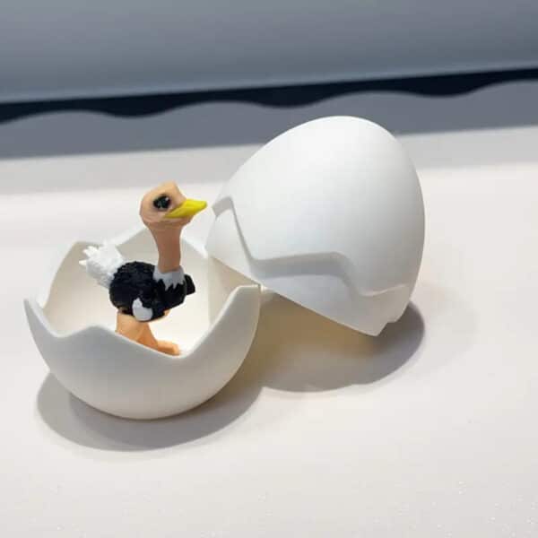 Customizable 3D Printed Adorable Ostrich with Egg Toy - Image 4