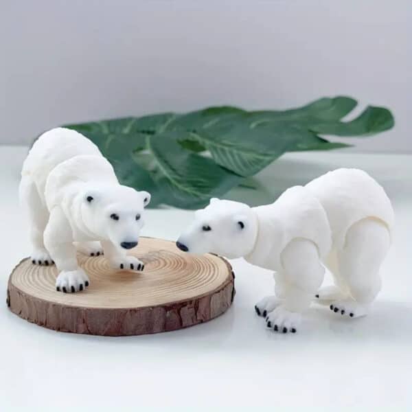 3D Printed Cute Polar Bear Model with Articulated Limbs - Image 2