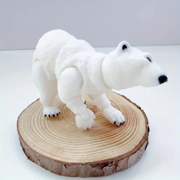 3D Printed Cute Polar Bear Model with Articulated Limbs - Image 3