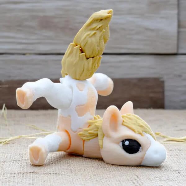 Vibrant 3D Printed Articulated Pony Statue Toy for Children's - Image 2