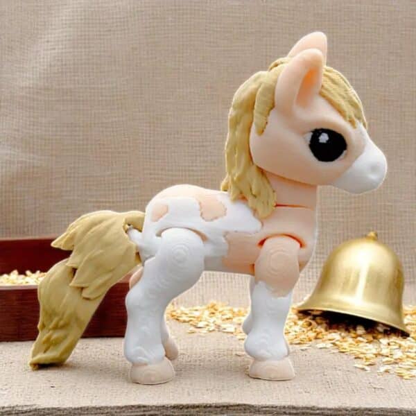 Vibrant 3D Printed Articulated Pony Statue Toy for Children's - Image 6