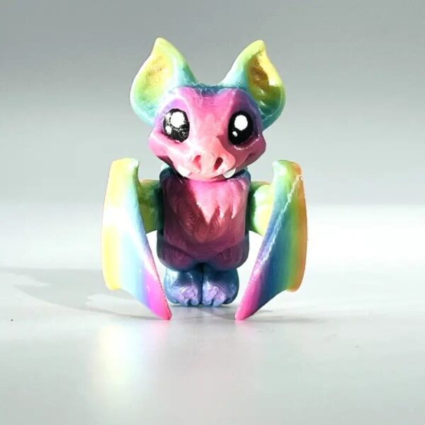 3D Printed Enchanted Articulated Rainbow Bat Toy for Kids - Image 2