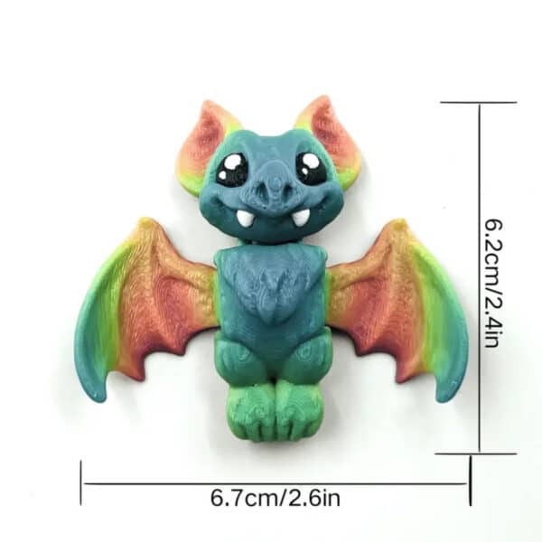 Customized 3D Printed Enchanted Rainbow Bat Toy for Kids - Image 3