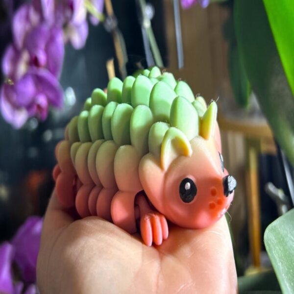3D Printed Rainbow Hedgehog Animal Toy with Realistic Eyes - Image 7