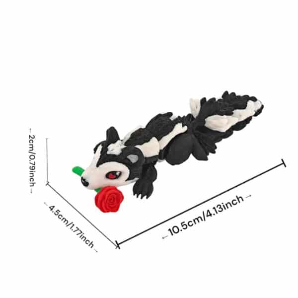 Vibrant 3D Printed Skunk Statue Animal Toy for Kids - Image 4