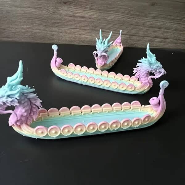 Articulated 3D Printed Chinese Dragon Boat Toy for Children's - Image 2