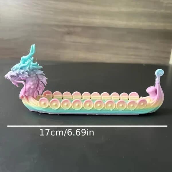Articulated 3D Printed Chinese Dragon Boat Toy for Children's - Image 3