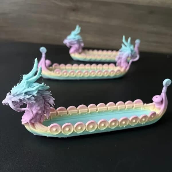 Articulated 3D Printed Chinese Dragon Boat Toy for Children's - Image 4