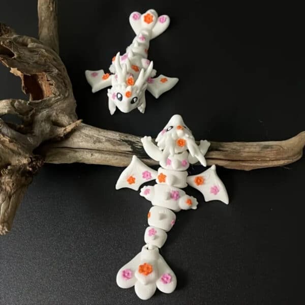 Articulated Peach Dragon Statue with Movable Joints - Image 2